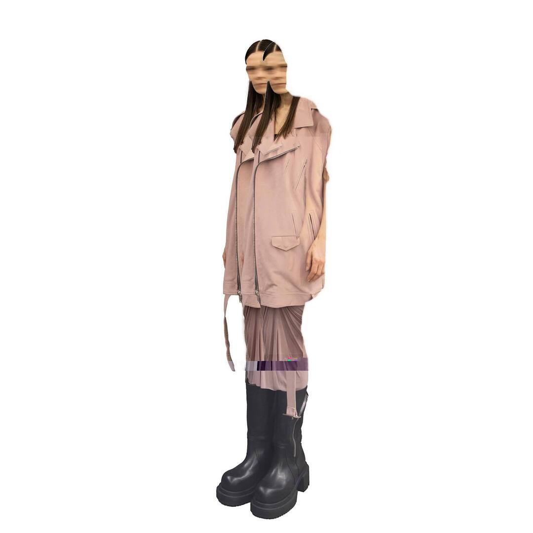 KRISTINA NAGEL SELF-PORTRAIT SS24 LIDO SL JUMBO LUKE STOOGES IN DUSTY PINK GRAINY NUBUCK AND BAUHAUS BOGUN BOOTS AVAILABLE ONLINE NOW #RICKOWENS #RCKOWENSONLINE #RICKOWENSSS24