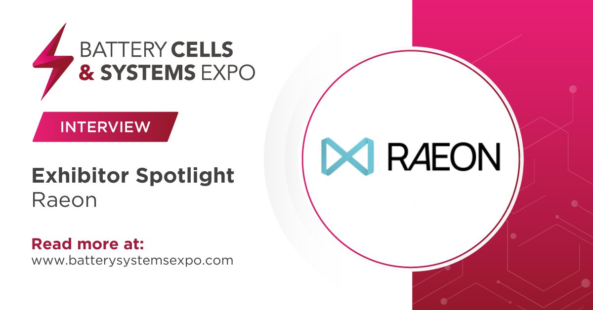 Today we share a spotlight on exhibiting company Raeon. Find out about what they bring to the Battery Technology Industry, their exciting company launch and what they are most excited about at Battery Cells and Systems Expo 2024. Visit them at stand 919. #BCS24