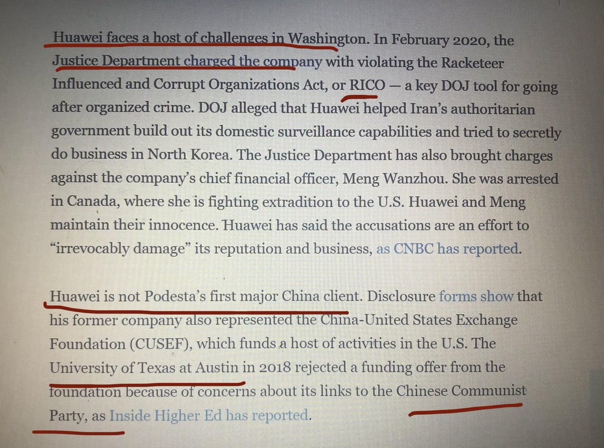 HUAWEI News 2day=CCP=TONY PODESTA‼️

HUAWEI is a Telecomm Co., they're probs the ones who'll conduct the comms blackout

Hiring Article 7.23.21=1⃣01⃣4⃣d ago 😲

Q34 says arrest of Mr. Podesta, so this could mean him, not John.
