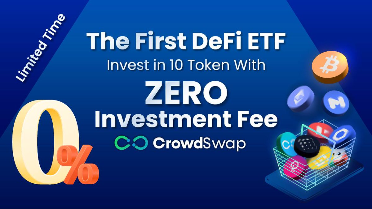 Only one week left! 🔥 A quick reminder: CrowdSwap offers zero investment fees on its ETF for one more week. This makes your investment experience even more rewarding. Don't miss out, and share this post with your friends so they can also experience a diversified, decentralized