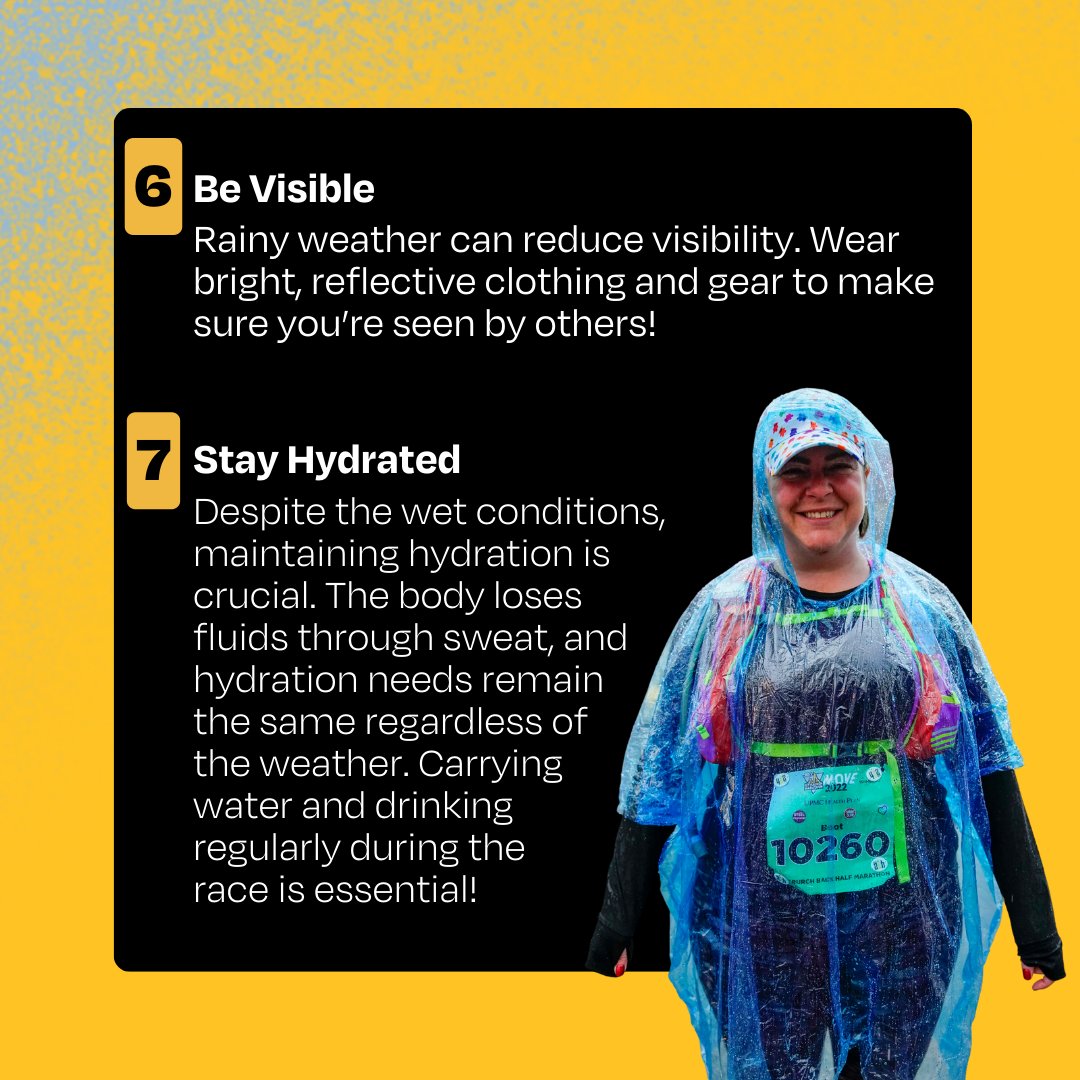 Thursday's weather update from @ronsmileywx! We've also compiled some tips for running in the rain! Review these carefully to keep yourself as dry as possible and SAFE!