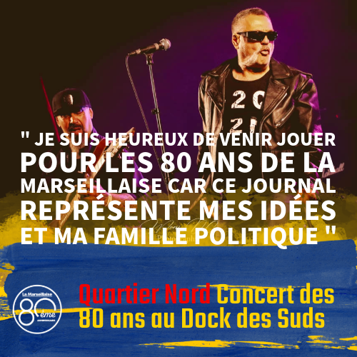 🍾Concert des 80 ans de La Marseillaise au Dock des Suds, Quartier Nord sera là !  
 Réservez votre place pour le vendredi 3 mai 👇
 tinyurl.com/5bfehbrx 
#concert #LaMarseillaise80ans #anniversaire