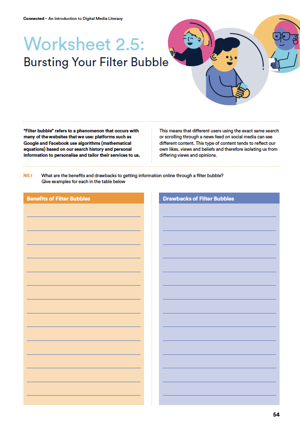 💭What are online algorithms? 

📚Use the Connected resource to help students to become aware of their own #filterbubble and consider the influence of algorithms on what they see online.

Download the resource for FREE: webwise.ie/connected/

#Edchatie #sphe #digitalliteracy