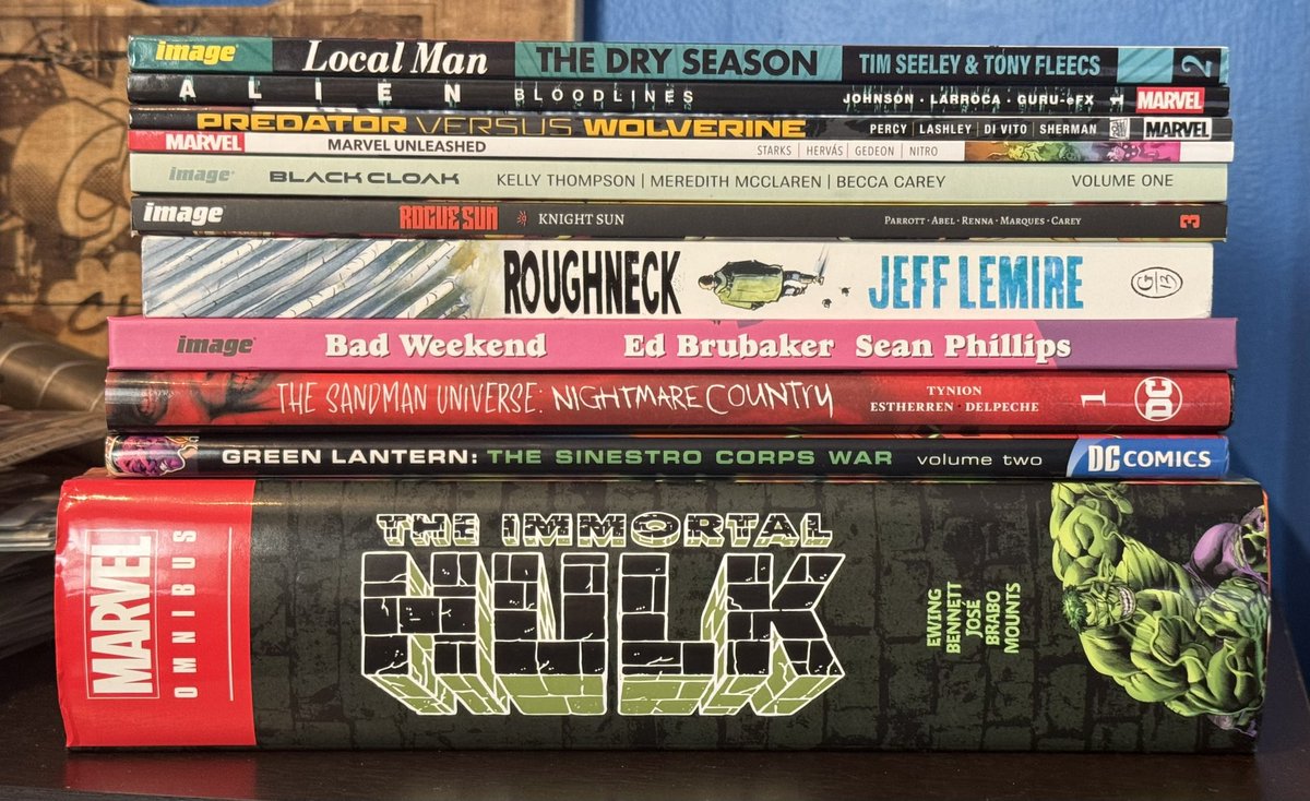 Here’s my current to-read comic pile