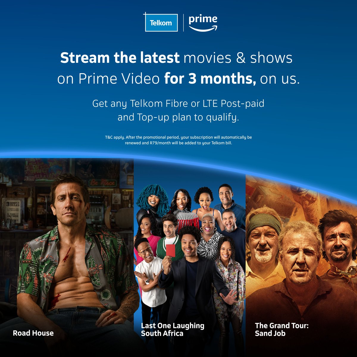 Get unmatched entertainment, series, movies and documentaries 🎥! Sign up for Telkom Fibre or LTE Post-paid & Top-up plan and get 3 months of Prime Video on us! #TelkomxPrimeVideo Learn more now: bit.ly/3UwLzoC