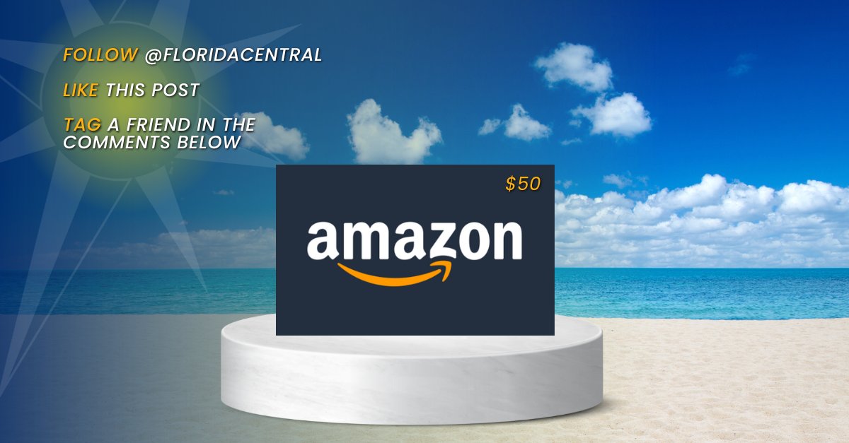 Starting today, we’re giving away a $50 Amazon gift card here on X! TO ENTER: 🔆 Follow @Floridacentral, 🔆 like this post, and 🔆 tag a friend in the comments by May 9th. Treat yourself to something special on us. 🎁⁠ #amazon #treatyourself #floridacentral #floridalife