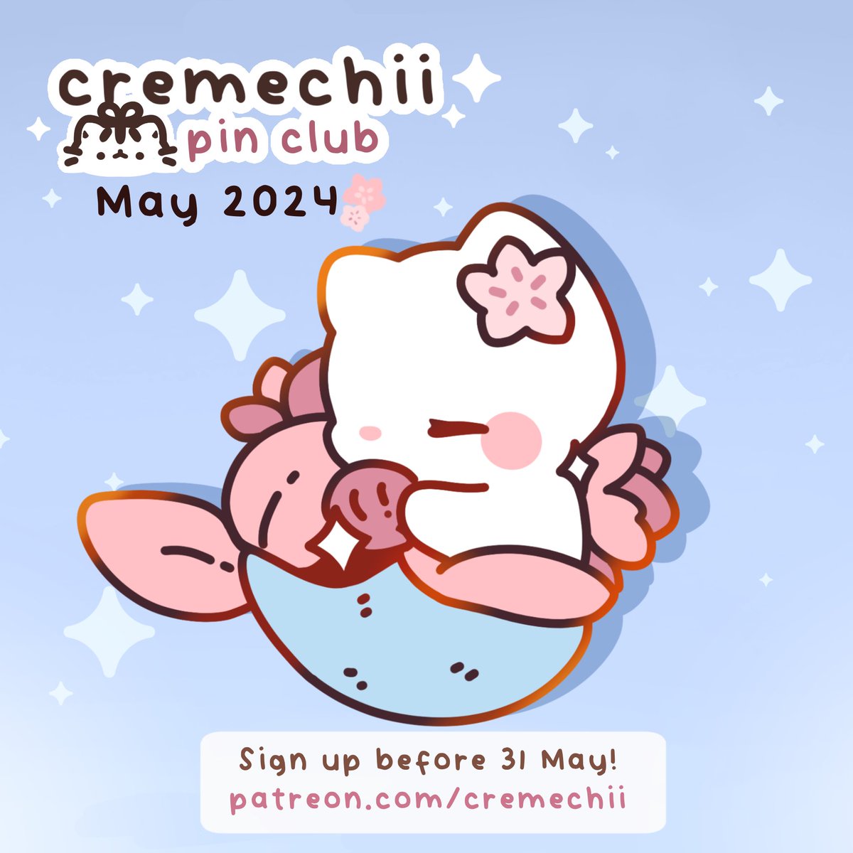 May Pin Club rewards! 🌸 Join this month for these blossom mermaid themed pins 🌊 