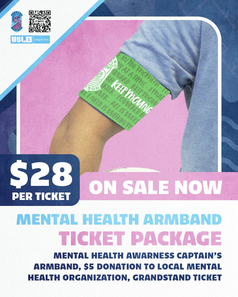 Celebrate Mental Health Awareness Month with us at our May home matches! For $28 you’ll receive a limited edition Captain’s Armband, a match ticket and $5 of your pack purchase will be donated to NAMI. 🎟️: fevo-enterprise.com/s/twitter/Ment…