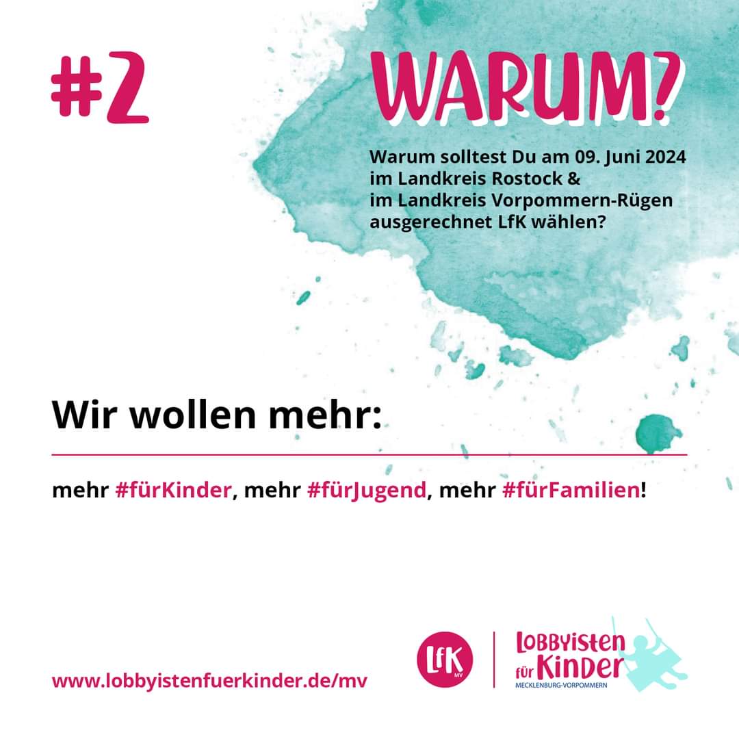 👉 #2 Wir wollen mehr! 

✅ Mehr #fürKinder!
✅ Mehr #fürJugendliche! 
✅ Mehr #fürFamilien!

#politik #Partei #stimme #mehr #kinder #jugend #jugendliche #familien #familie #Zukunft #mitgestalten #mv #mecklenburgvorpommern #kommunalwahl2024 #kreistag