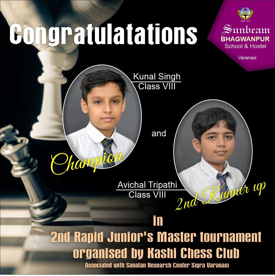 Meet our chess superstars who with their talent and hardwork aced the competition and won hearts! 

Congratulations students  ...this is just the beginning! 

#chessmaster 
#chessmoves 
#no1cbseschoolinvaranasi 
#sunbeambhagwanpur