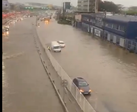 Current situation along Mombasa road following heavy rains.