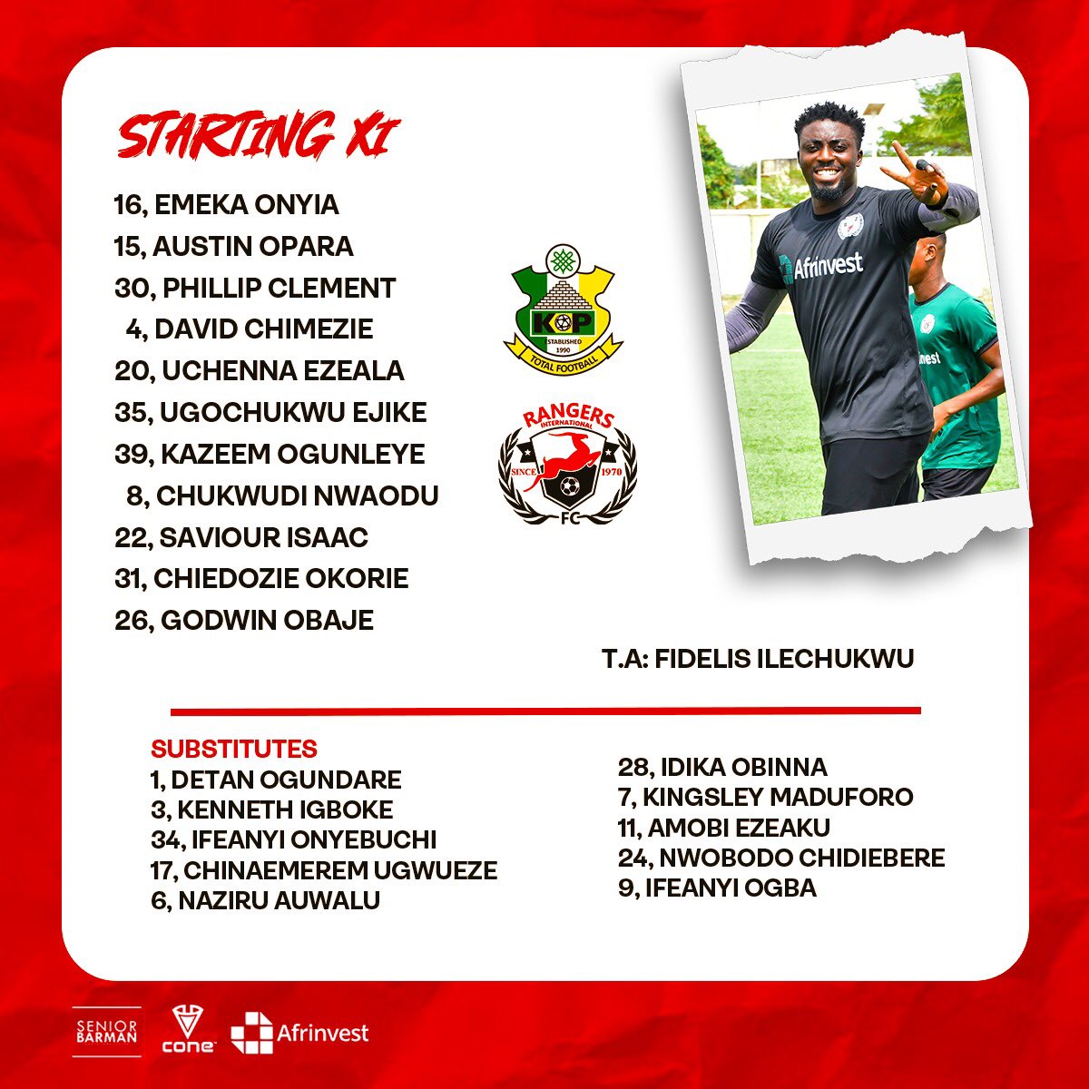 Our team to face Kano Pillars FC 🔴⚪

#HistoryTogether #NeverSayDie