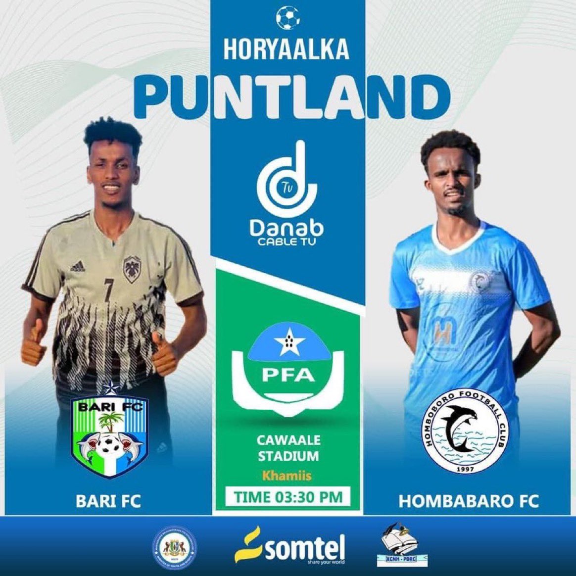 #Galkayo is hosting the #Puntland Seria A Teams League today. Hombabaro FC takes on Bari FC in what marks a significant step forward for Puntland sports.

#PuntlandFirst is a major proponent for a proper sports sector in Puntland. 

Good Luck lads