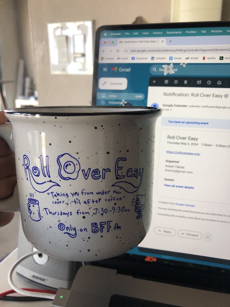 Great running into @RollOverEasy on the #JFKPromenade today! I finally have my coffee in my favorite mug, and am clicking on my Google Notification so I join you not IRL!