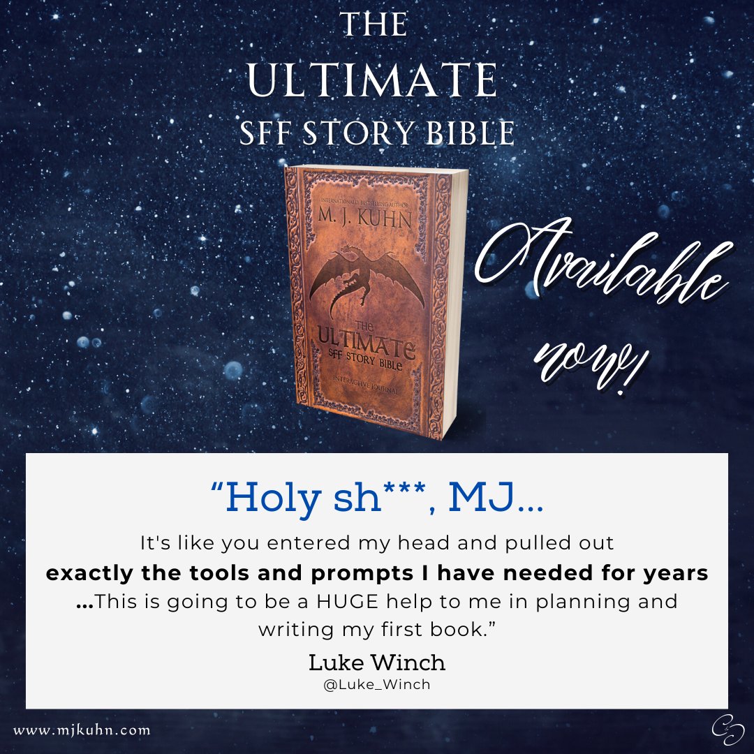 Had to make a graphic for this awesome reaction to the Ultimate SFF Story Bible from the one and only @Luke_Winch! If you're planning a story right now, check it out! It's only 12.99 USD on Amazon! a.co/d/elQZKFu