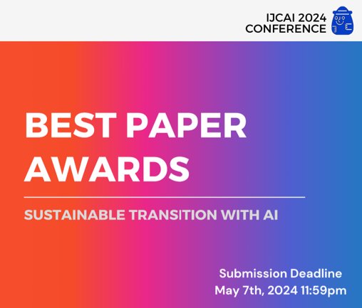🌟 Join us at #IJCAI2024 STAI Workshop! 📅 Don’t miss the Best Paper Awards – a chance to shine among peers! Submit by May 7, 11:59 PM. Engage with top experts. 🏆 #STAIWorkshop #BestPaperAward #AIResearch