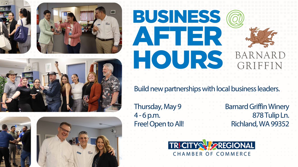 Next week - join us for #BusinessAfterHours at @BarnardGriffin! Make some valuable new business connections in a relaxed setting. It's free to attend - bring a friend!