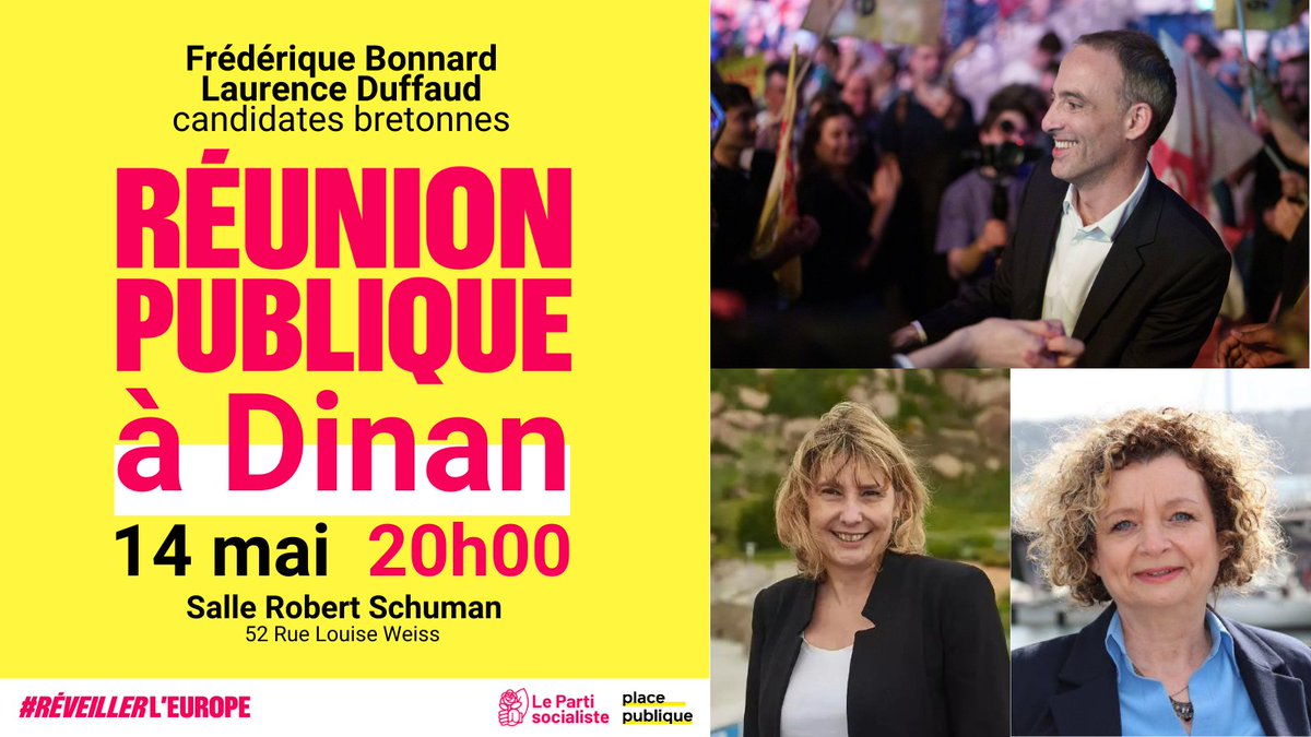 🔴 𝑬́𝑽𝑬́𝑵𝑬𝑴𝑬𝑵𝑻 - RÉUNION PUBLIQUE À DINAN 

Le 14 mai prochain à 20h00, retrouvez @FortetClair & @DuffaudLaurence en réunion publique à #Dinan pour vous convaincre de voter pour #RéveillerLEurope le 9 juin prochain !