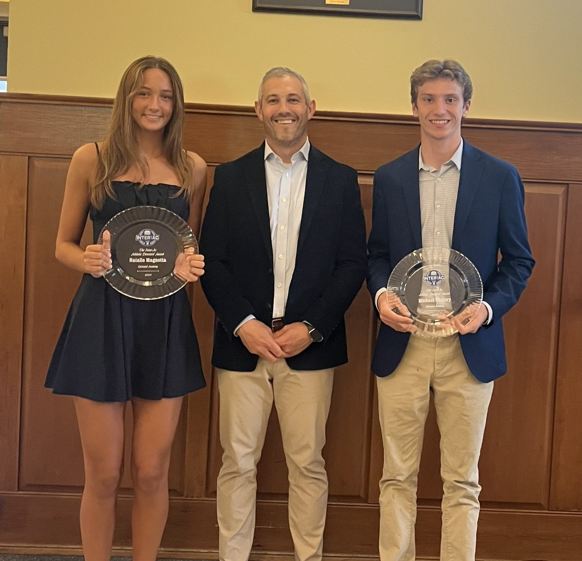 Congrats to Seniors Natalie Magnotta and Michael Woolery who were selected for this year's Inter-Ac Directors' Awards. Both Natalie (soccer) and Michael (cross country) will continue their athletic careers at Penn State next year. Go EA! @EA1785_BTrack @EA1785_GSoccer