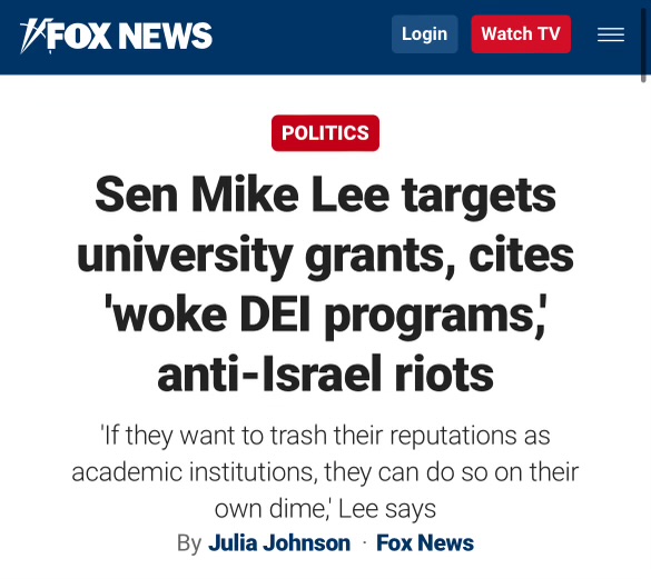 Your tax dollars are going to super-wealthy universities which host riots for spoiled children and create jobs for DEI enforcers. Let’s cut off the money.