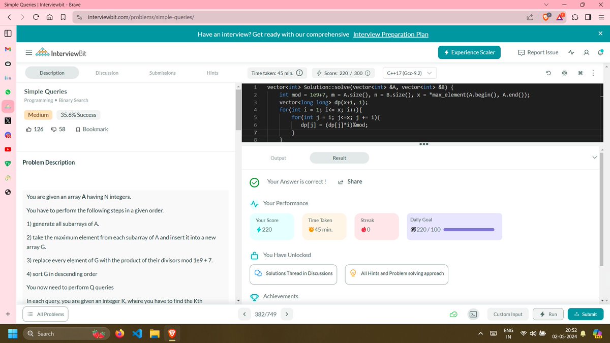 I have completed Day 122 of the #365DaysofCode challenge with
@scaler_official

#scalerdiscord #codewithscaler #365daysofcodescaler #365DaysofCode