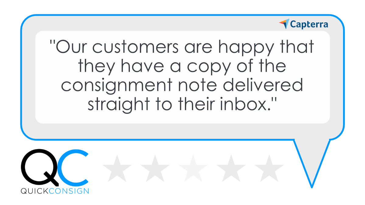 Seamless and easy. Your consignment notes are sent instantly, exactly where they need to go. #FeedbackFriday