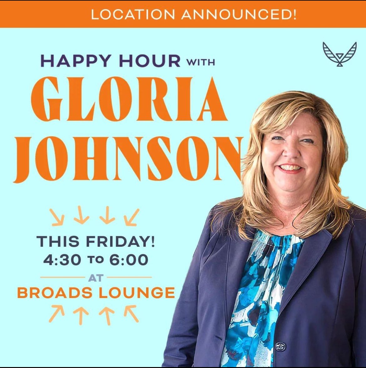 OK, we’ve stopped squealing with excitement long enough to announce this surprise happy hour with @VoteGloriaJ!!! If you’re in and around Chattanooga tomorrow evening, come hang with us and GloJo!!💙😁👏