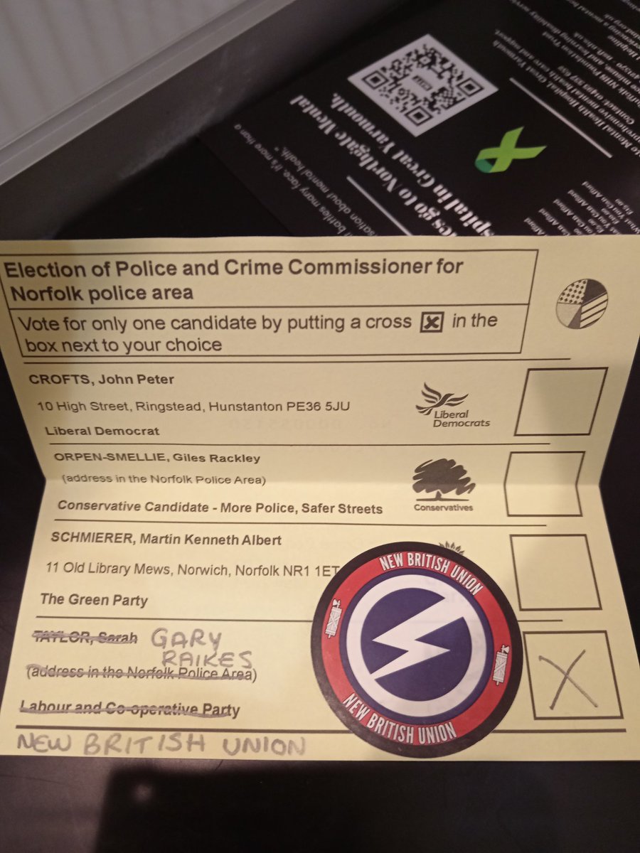 I voted. Have you?
#NewBritishUnion #BritishFascism #GaryRaikesForPM #PeopleNotPoliticians #WeAreTheAnswer #JoinUs #Voting2024