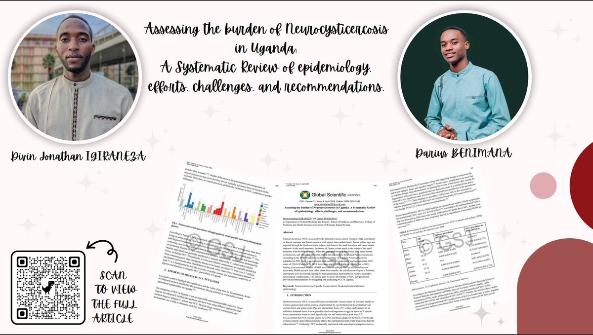 🎉What a pleasure and esteemed prestige to have our first published paper. More papers are on the way, and together, let's endeavour 🎯 to promote research and eradication of Neglected Tropical Diseases (NTDs), including Neurocysticercosis(NCC).