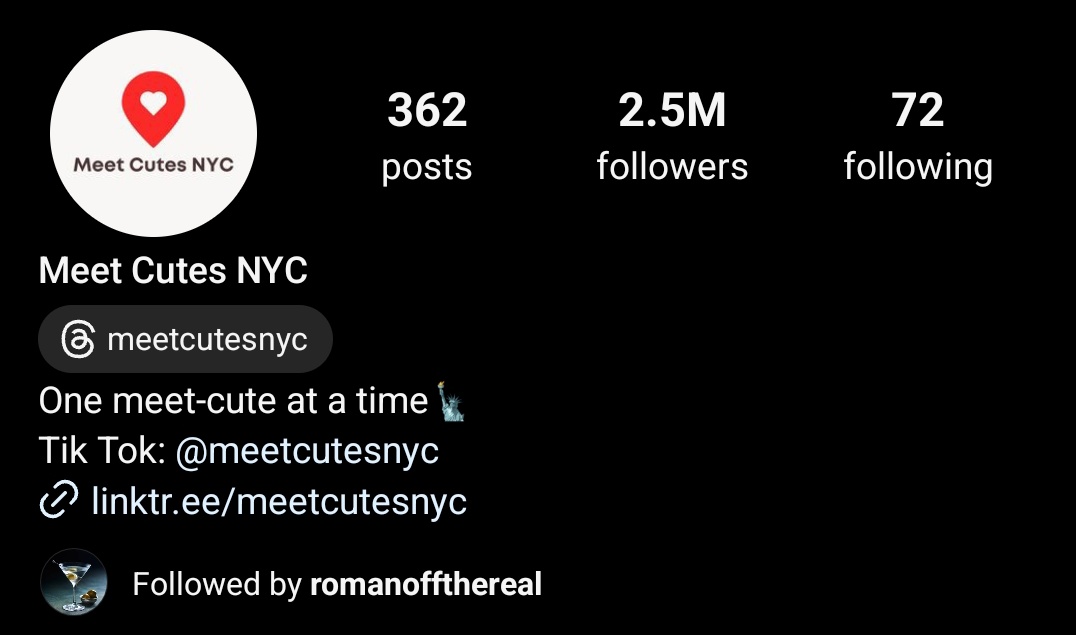 romanoffthereal started following meetcutesnyc honestly so cutee, love their videos too <3