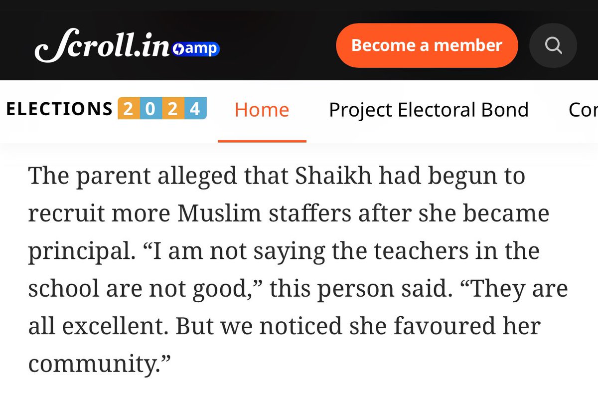 Btw, before I published the report, I was told by some parents that Parveen Shaikh was hiring many Muslim educators. I did not bring that up in my report because the story was about a terror-supporter, not religious identity. It was HER and SCROLL that brought it up

They don’t…