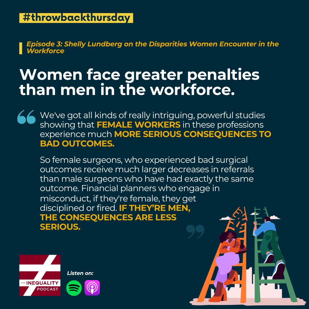 Gender discrimination in the workforce can take many forms. One of the most insidious might be that women tend to be punished more than men for the mistakes they make. Listen to Episode 3 where @sndurlauf talks to @ShellyJLundberg of UC Santa Barbara about the ongoing quest for…