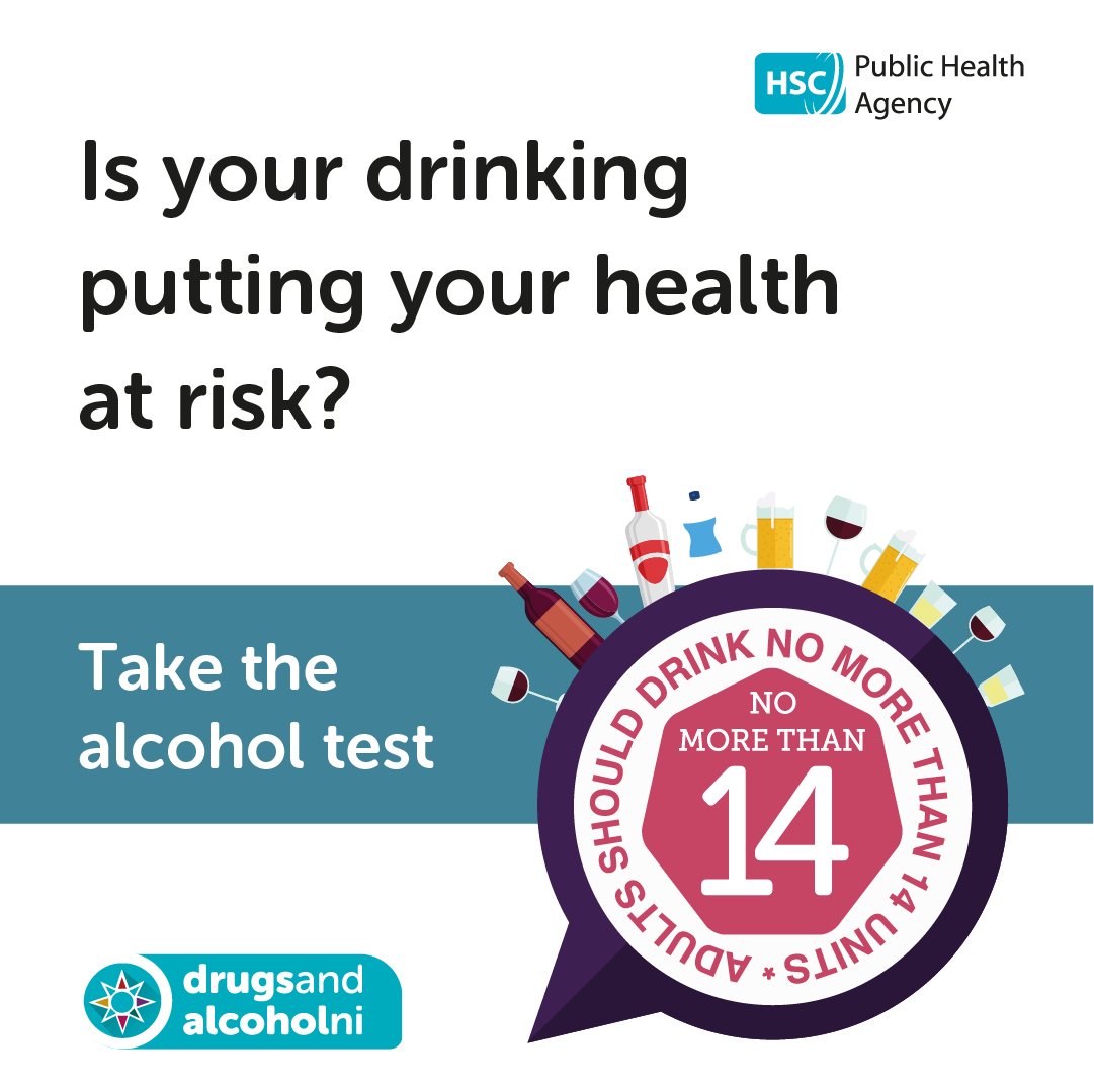 Is your drinking putting your health at risk? Adults should drink no more than 14 units of alcohol per week. Even small reductions in alcohol can make a big difference to your physical and mental health. Take the alcohol MOT to assess your drinking @ drugsandalcoholni.info