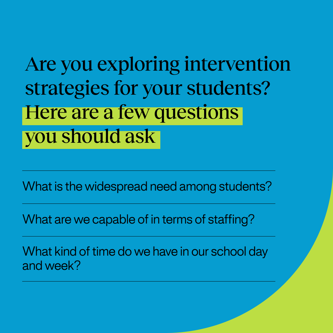 If you are exploring intervention strategies for your students, there are a few questions you should ask after you have collected the data. Get more reading intervention strategy support in our most recent blog: 95pg.info/43ZJENk #ReadingIntervention #ReadingStrategy