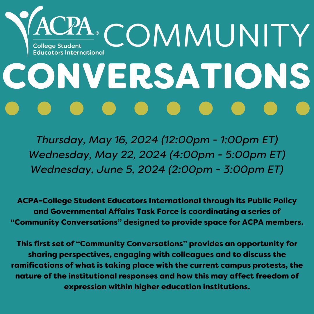 For more information on the ACPA Community Conversations log into the ACPA Member Portal: buff.ly/4bk9IW5
