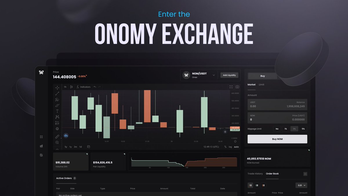 Three, two... ONEX! 🎆 The one exchange you'll ever need is now live! Initialised with the $ONEX - $NOM pair, a proliferation of additional listings & tools are on the horizon. Ready to be part of the next wave of trading? Smash 'em bids! 🟢👇🏼 app.onomy.io/exchange