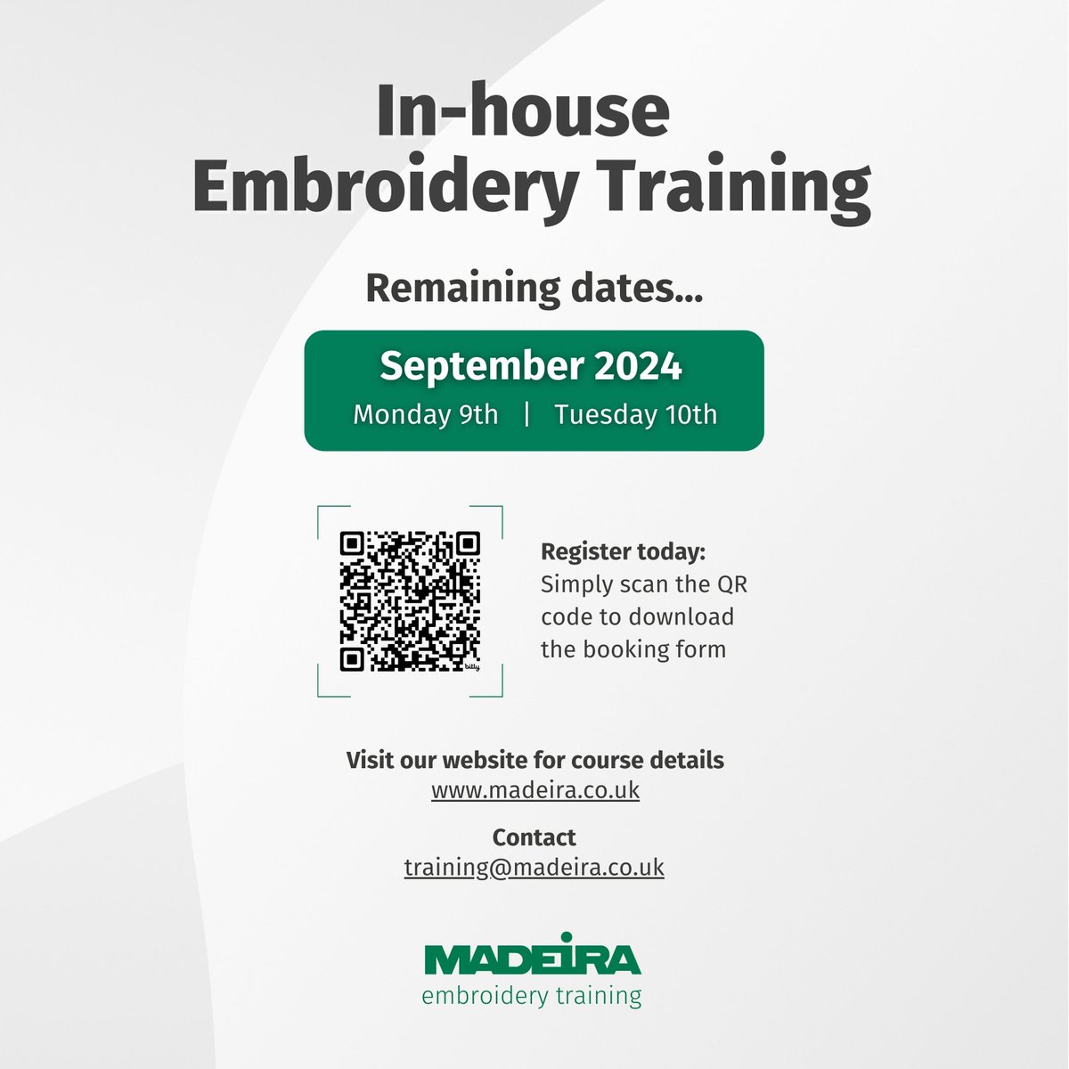 MadeiraUK's tweet image. Madeira embroidery training part 1 is complete!🎬 What a fantastic two days, filled with a diverse group of enthusiastic embroiderers🪡

Who’s joining us for part 2 in September?📚 bit.ly/madeira-embroi…

@embroiderytrain

#MadeiraThreads #EmbroideryCourse  #EmbroideryTraining