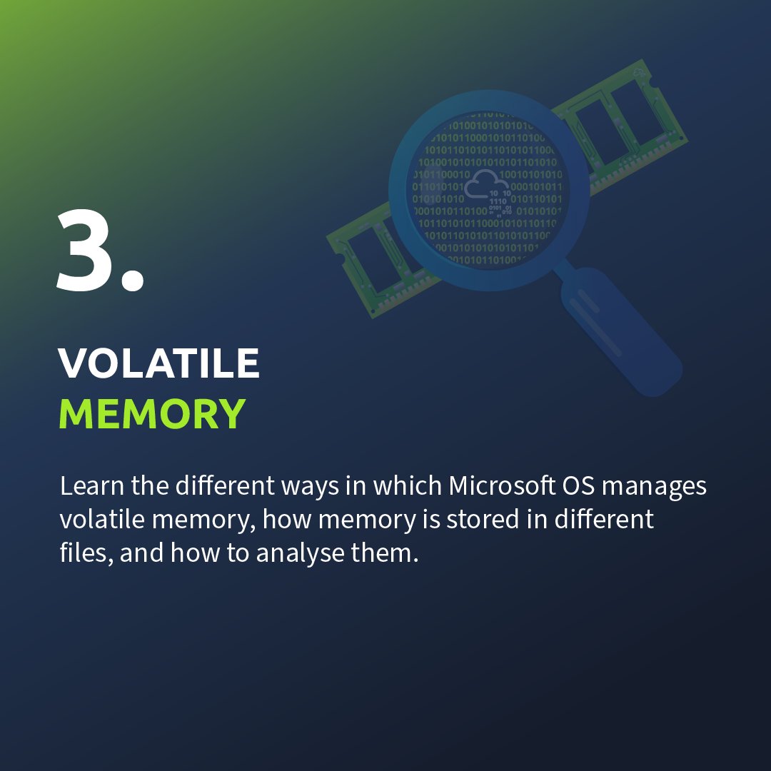 NEW WALKTHROUGH: Analyzing Windows Volatile Memory 🔗 ow.ly/CEkL50RoW6a Explore how Windows OS handles the volatile memory effectively, and learn how to extract and analyse volatile data from the files on disk apart from the RAM for the investigation!