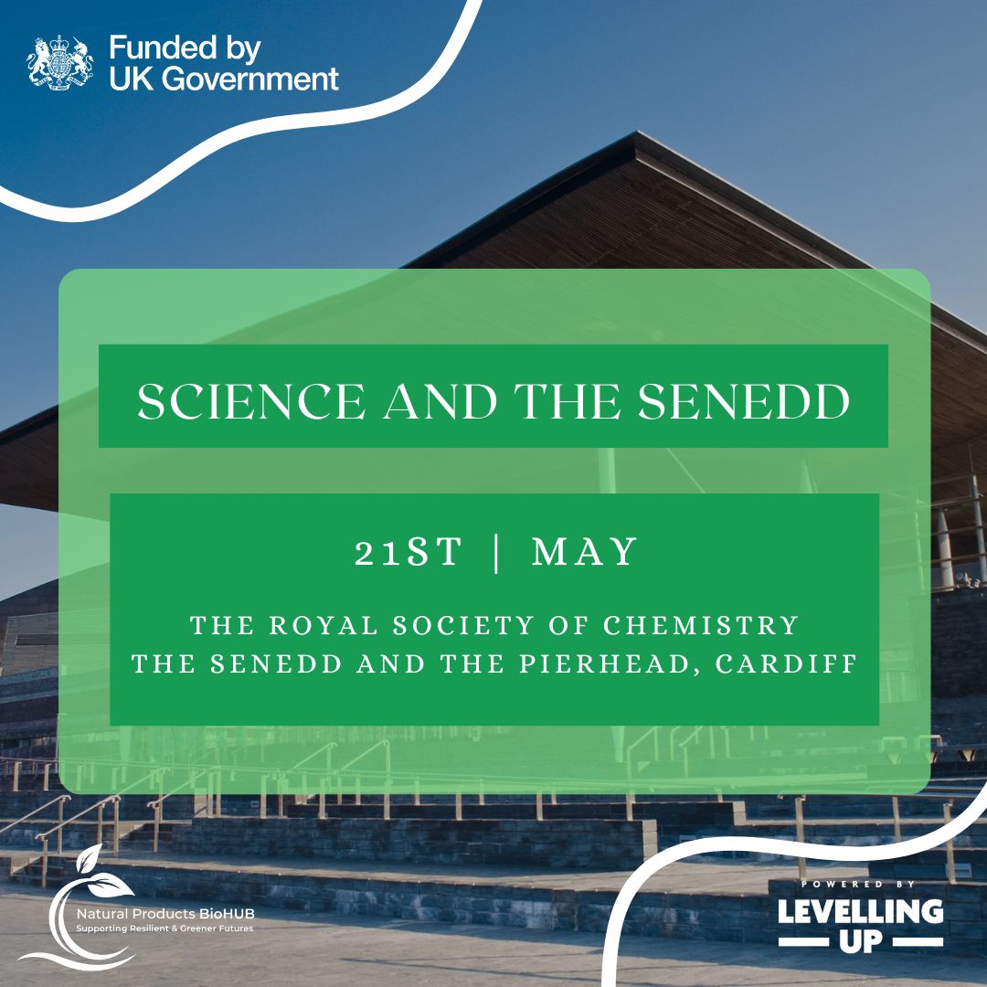 Natural Products BioHUB team are exhibiting at this year's Science and the Senedd event!🌟

Join us on May 21, 2024, at the Senedd and Pierhead in Cardiff Bay.

Learn more and get involved here >> rsc.li/3UHWv3Q

#FundedbyUKGovernment #LevellingUp #SwanseaUni  #Cardiff