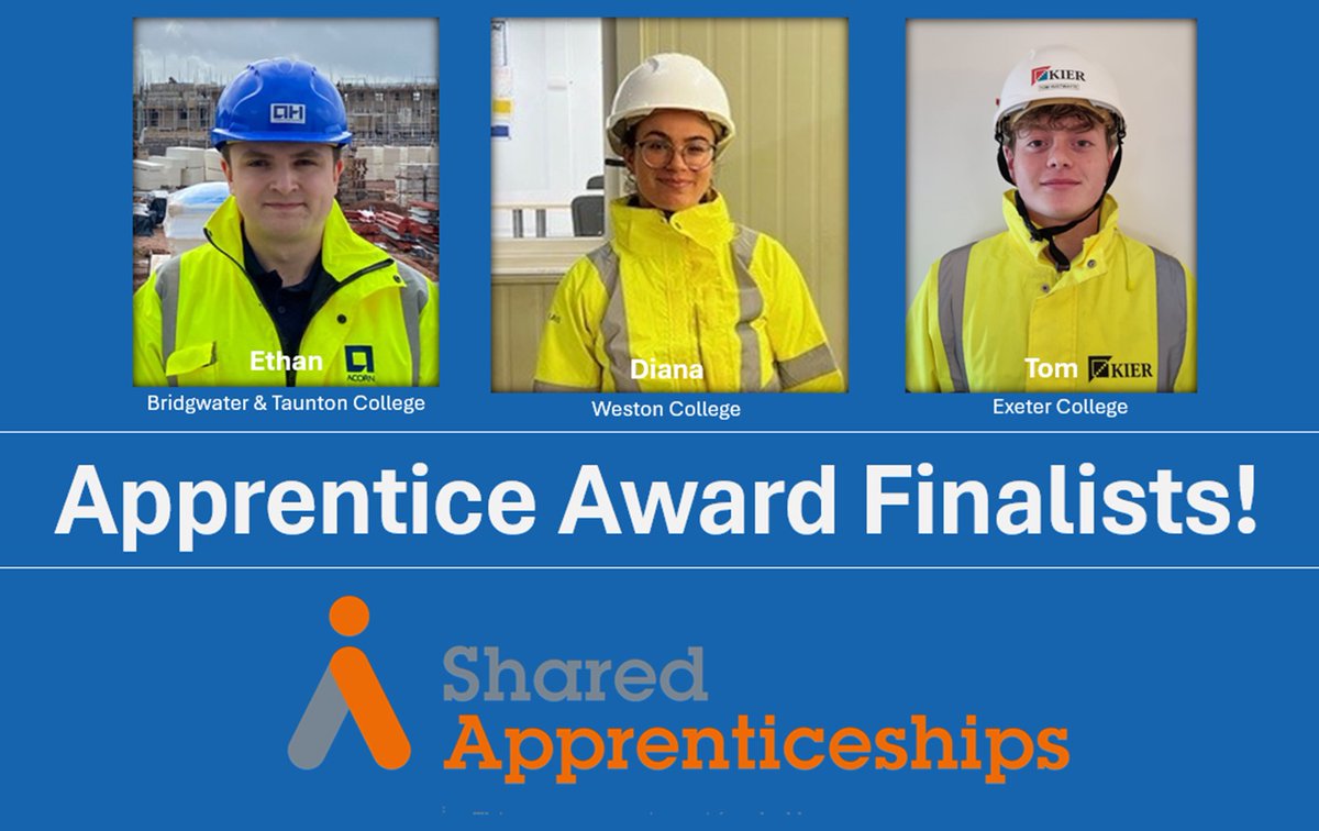 Very proud of 3 of our apprentices who are finalists in Apprentice Awards across the region over the coming weeks! Well done Ethan, Diana and Tom!!
#VCSE #socialenterprise #qualityapprentices 
@SouthWestAAN @CITB_UK @westoncollege @BTC_Coll  @ExeterCollege