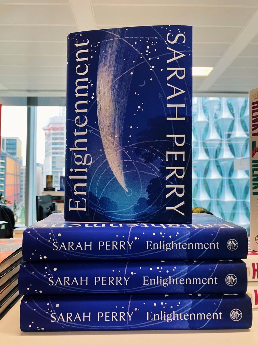 It’s a very special day here at @vintagebooks as we publish ENLIGHTENMENT by Sarah Perry This book is something else. It’s about love, loss, the stars, local newspapers, grudges, and on earth how you work out who you are. I’m obsessed! Thanks for the support booksellers 💫💫