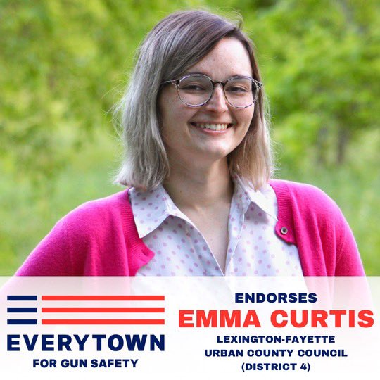 🚨ENDORSEMENT ALERT🚨 I’m immensely grateful to have @Everytown for Gun Safety’s endorsement! I’m the only candidate in this race who believes that gun violence is a public health crisis. On Council, I’ll work to ensure our local government treats it as one. #EmmaForLex