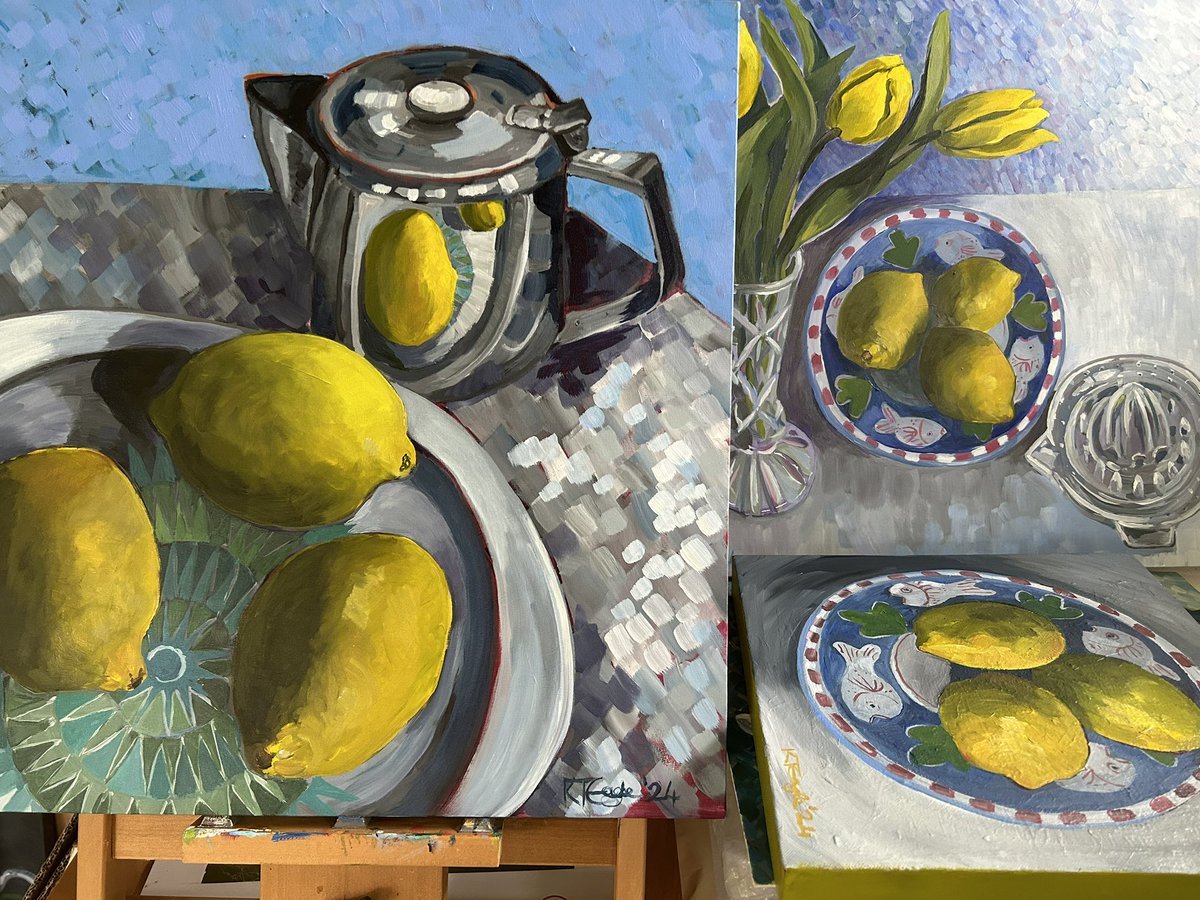 The last month has been all about painting lemons and vintage dishes 
#stilllife #stilllifepainting #britishartist #womenartists #homeinterior #housebeautiful