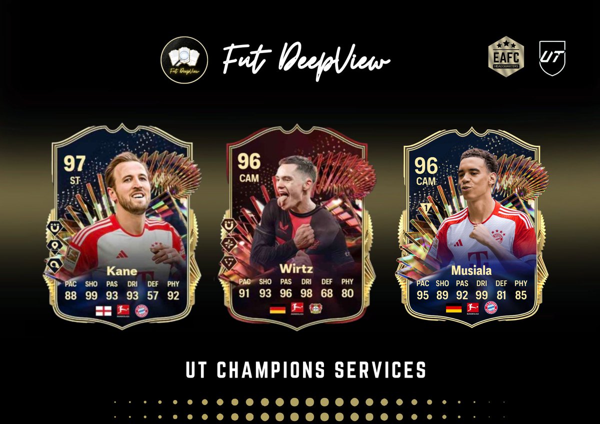 🚨TAKING ORDERS FOR UT CHAMPIONS🚨

BUNDESLIGA TOTS is here🔵🔥

• 550+ orders in EAFC💯
• played by PRO players🎮
• NEW express delivery💨
• best prices💰
• 5 ⭐️ rating on Trustpilot
• limited spots✅️

For all prices check my official page:
👉👉👉eafchq.com…
