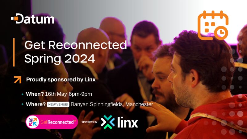 We are looking forward to supporting the next #GetReconnected event by @datumdc in Manchester later this month. 📅 Thursday 16th May, 6pm at Banyan, Spinningfields. The event is open to all in the #tech, #data and #engineering community 🌐 Register for this free event here…