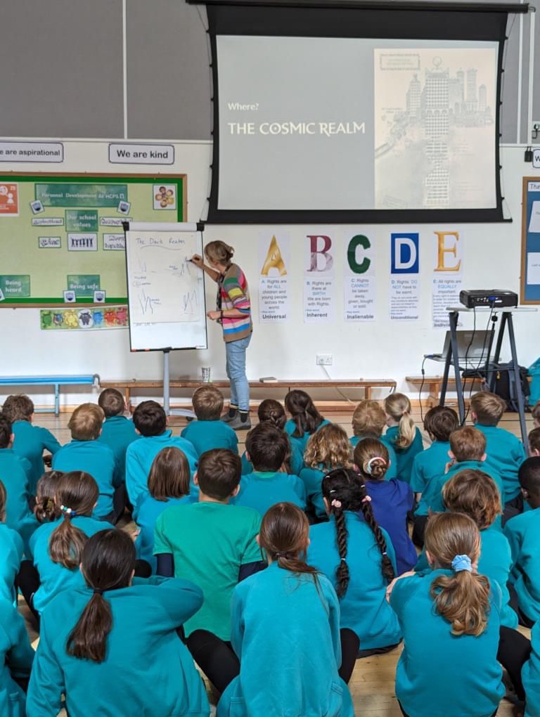 What a brilliant day with @GuernseyLitFest in which I spoke to many SUPER imaginative young people (and learnt how to draw a goat castle). @piccadillypress @TheAgencyBooks