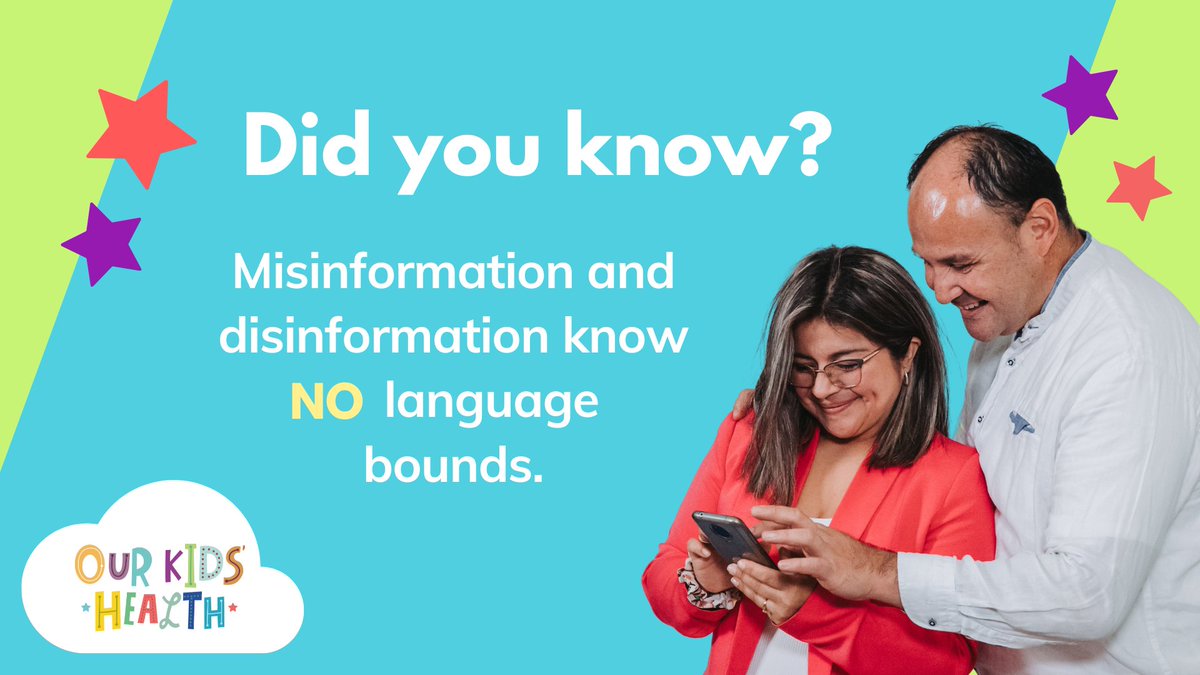 Did you know that health misinformation and disinformation can spread quickly when language barriers are involved? It is critical to combat false information with accurate and accessible resources in every language. 🌐💪 👉Join our mission. Donate to #OurKidsHealth today:…