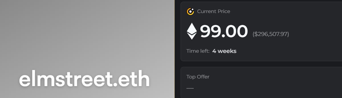 Great project ENS Subdomains for the buyer of elmstreet.eth #ENS 👀👀🔥🔥👇👇

111.elmstreet.eth
222.elmstreet.eth
333.elmstreet.eth
444.elmstreet.eth
555.elmstreet.eth,etc

ElmStreet.eth  opening to bids on @ensvision @opensea @godid_io #ensdomains $ens #Web3Names #Web3 #ETH