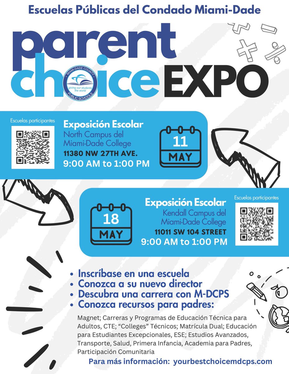 Looking forward to taking part in the upcoming Parent Choice EXPO!

@MDCPS @suptdotres @mantilla1776

#YourBestChoiceMDCPS
#TuMejorOpcónMDCPS