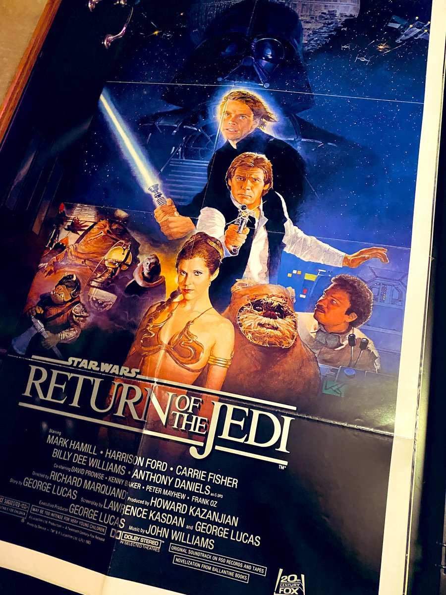 In my collection:

A long time ago in a galaxy far, far away…

#StarWars Return of the the Jedi (1983) Original #MoviePosters! 

#HalfSheet #OneSheet #Insert #80s